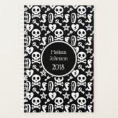 Cute Skull Black & White Pattern Persoonlijke naam Planner (Voorkant)