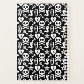 Cute Skull Black & White Pattern Persoonlijke naam Planner (Achterkant)