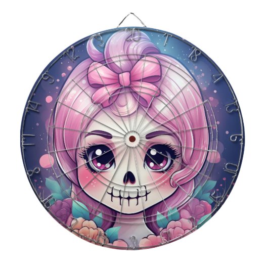 Cute Skull Dartboard Dartbord (Voorkant)