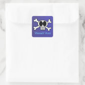 Cute Skull en Crossbones Bedankt Vierkante Sticker (Tas)
