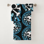 Cute Skull en Crossbones - Blue Bad Handdoek (Insitu)
