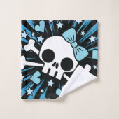 Cute Skull en Crossbones - Blue Bad Handdoek (Wasdoekje)