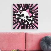Cute Skull en Crossbones Canvas Afdruk (Insitu (Woonkamer))