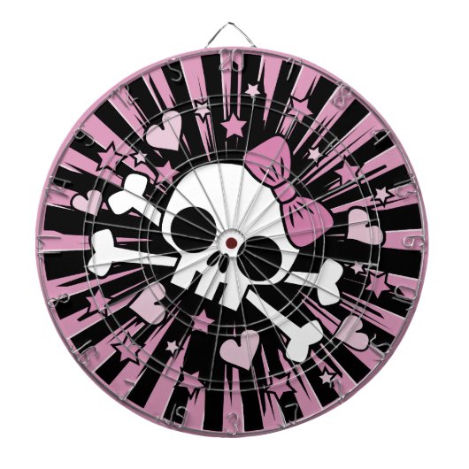 Cute Skull en Crossbones Dartbord (Voorkant)