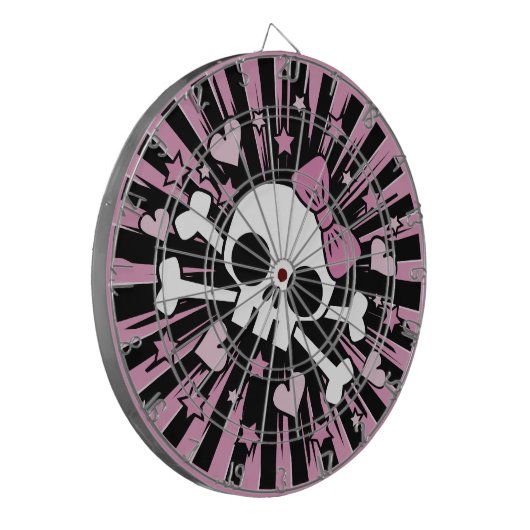 Cute Skull en Crossbones Dartbord (Voorkant Links)