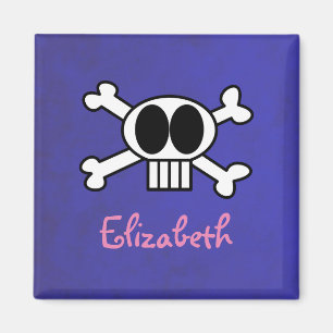 Cute Skull en Crossbones Gepersonaliseerd Magneet