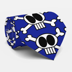 Cute Skull en Crossbones met Big Black Eyes Stropdas