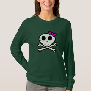 Cute Skull en Crossbones met Roze Bow T-shirt