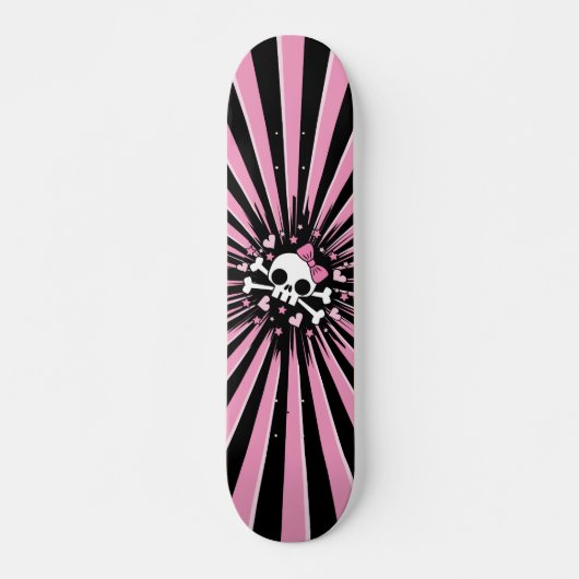 Cute Skull en Crossbones Skateboard (Voorkant)
