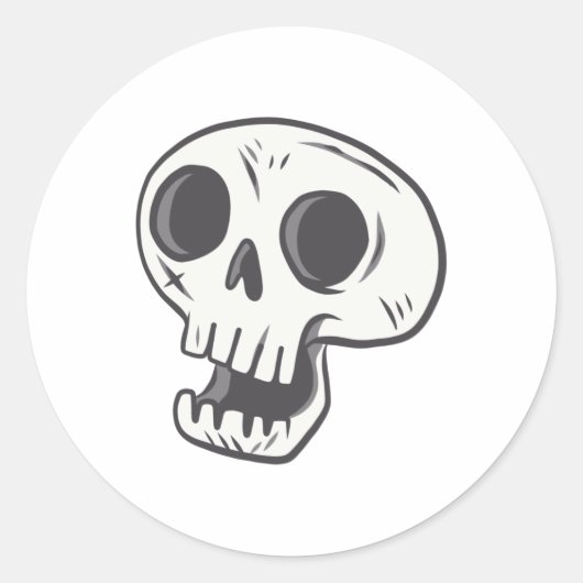 Cute Skull - Funny Gothic Lover Ronde Sticker (Voorkant)