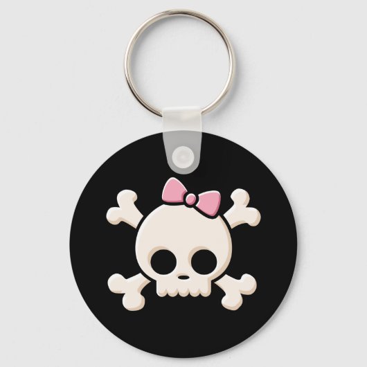 Cute Skull Girl Sleutelhanger (Voorkant)