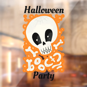 Cute Skull Halloween Party Window Cling Raamsticker