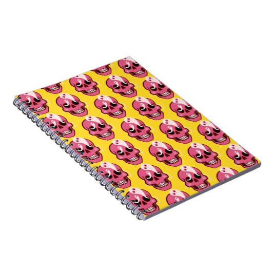 Cute Skull met geesten in Oogcontactdoos Notitieboek (Rechterzijde)