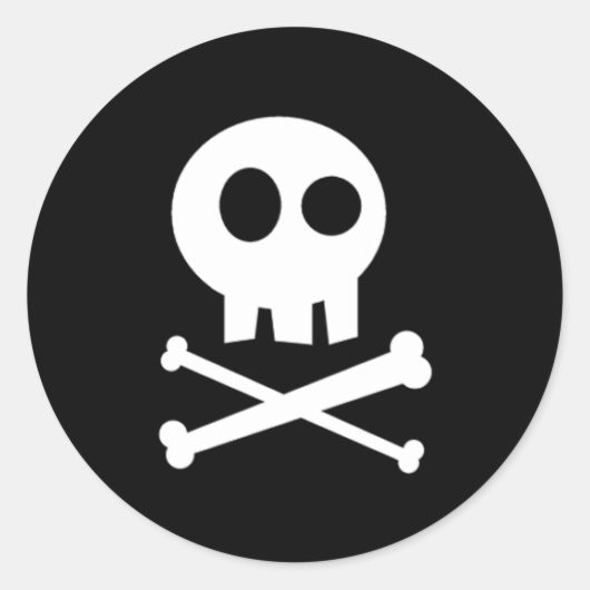 Cute Skull Ronde Sticker (Voorkant)