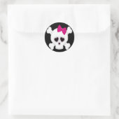 Cute Skull Ronde Sticker (Tas)