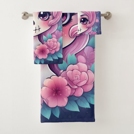 Cute Skull Towel Bad Handdoek (Insitu)