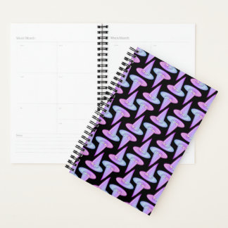Cute Skull Witch Pet Paars Blue Drawing Pattern Planner
