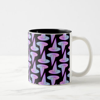 Cute Skull Witch Pet Paars Blue Drawing Pattern Tweekleurige Koffiemok
