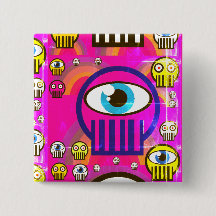 Cute skulls & alien skulls op knoppen