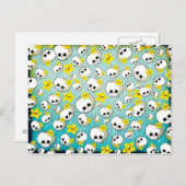 Cute Skulls and Stars Pattern Briefkaart (Voorkant / Achterkant)