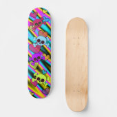 Cute Skulls met hart Skateboard (Voorkant)