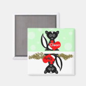 Cute Skunk Nettoyer / Lave-vaisselle sale Magnet (Recto/Verso)