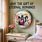 Cute Skunk Valentine Heart Grote Klok