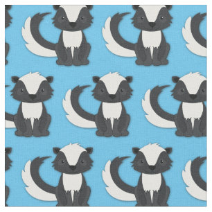 Cute Skunks Kinder Blue Stof