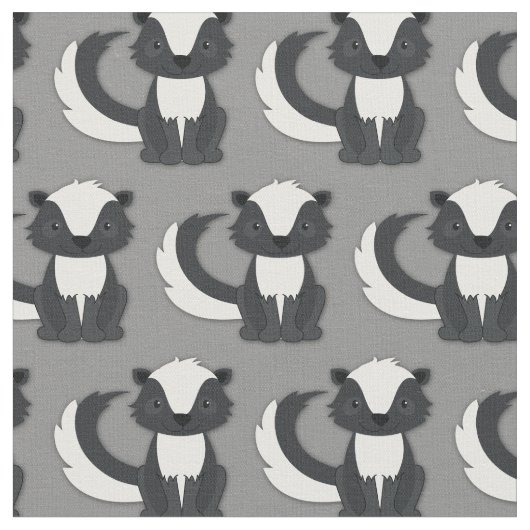 Cute Skunks Kinder Grey Stof (Close Up)