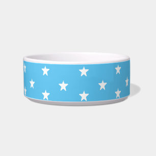 Cute sky blauw witte sterren patroon moderne hond  voerbakje