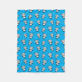 Cute sky blue panda-patroon fleece deken (Voorkant)