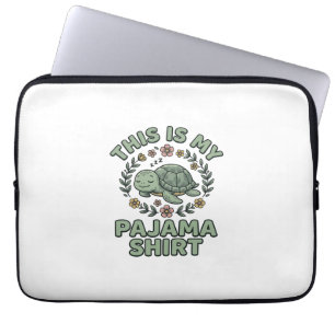 Cute Slaap Turtle Pyjamashirt Vintage Vector D Laptop Sleeve