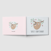 Cute Slaapdierende Luiaard en Naam Baby Shower Gastenboek (Volledig)