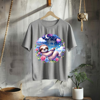 Cute Slaapstand Luiaard Nachtelijke Lucht T-Shirt