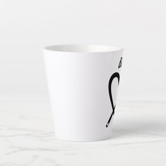 Cute Slanted Heart Whisk Bakery Baker Cake Latte Mok (Voorkant)