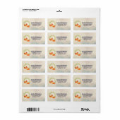 Cute Slapende Oranje vos met groene bladeren, Wrea Etiket (Full Sheet)
