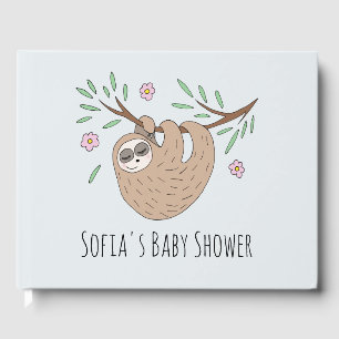 Cute Slaping Animal and Name Baby shower Gastenboek