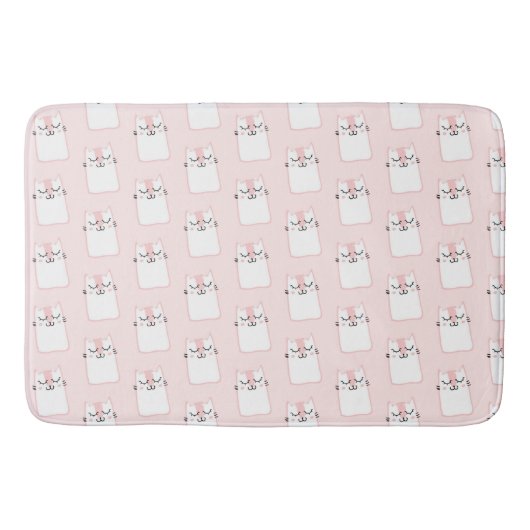 Cute Slaping Kitty Cat Pattern Badmat (Voorkant)