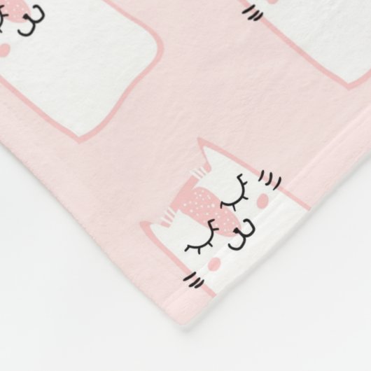 Cute Slaping Kitty Cat Pattern Fleece Deken (Hoek)