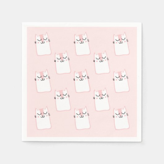 Cute Slaping Kitty Cat Pattern Servet (Voorkant)