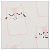 Cute Slaping Kitty Cat Pattern Stof (Close Up)