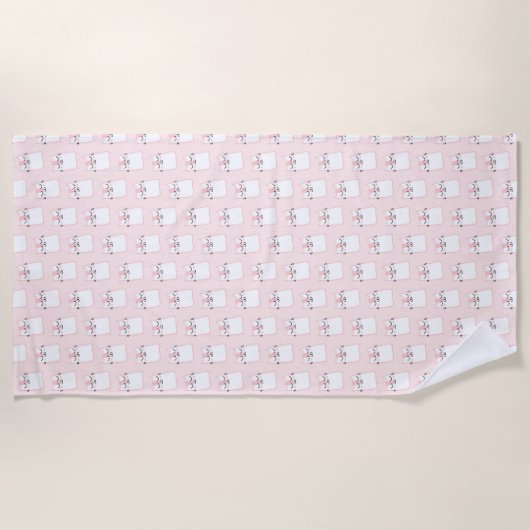 Cute Slaping Kitty Cat Pattern Strandlaken (Voorkant)