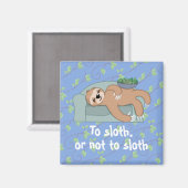 Cute Slaping met lui tropisch Oerwoud Magneet (Voorkant / Achterkant)