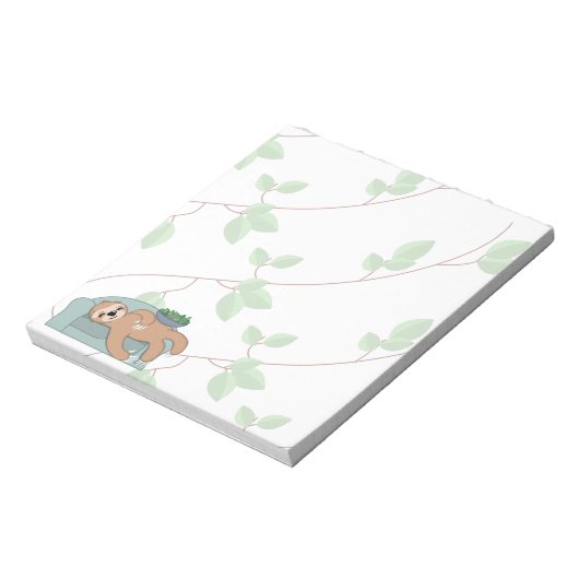 Cute Slaping met lui tropisch Oerwoud Notitieblok (Gedraaid)