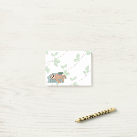 Cute Slaping met lui tropisch Oerwoud Post-it® Notes (Op bureau)
