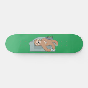 Cute Slaping met lui tropisch Oerwoud Skateboard