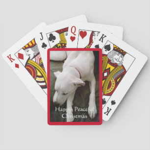 Cute Slaping Puppy Dog Kerstrood Pokerkaarten