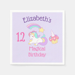 Cute Slaping Unicorn met kleurrijke Shootster Servet