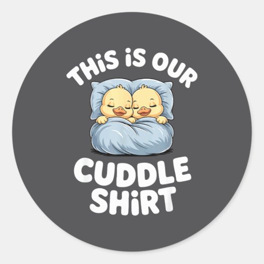 Cute Sleeng Ducks This Is Our Cuddle Ronde Sticker (Voorkant)