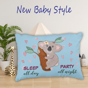 Cute Sleep de hele dag Koala Beer Baby Accent Kussen